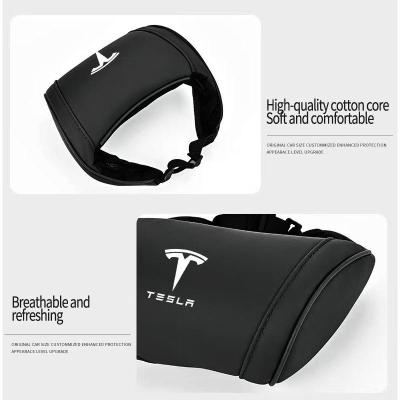 High-end Leather Car Headrest Interior Accessories For Tesla Model 3 Highland 2023 Model S Model X Model Y Model Y-Eur Roadster
