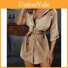Basic Polyester Women V Neck Dress With Long Sleeves For Summer Casual Wear
