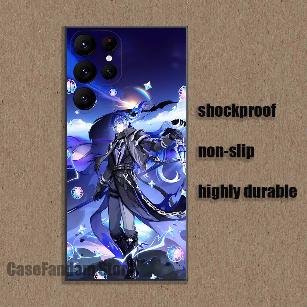 

G-Genshin Impact F-Flins Чехол для телефона Samsung S25,S24,S21,S22,S23,S30,Ultra,S20,Plus,Fe,Lite,5G Черный Samsung S25