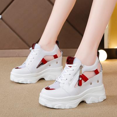 Rimocy Sandali Estivi da Donna Zeppe 9cm Traforati Sneakers da Donna Traspiranti Piattaforma Scarpe Casual Donna Scarpe Bianche