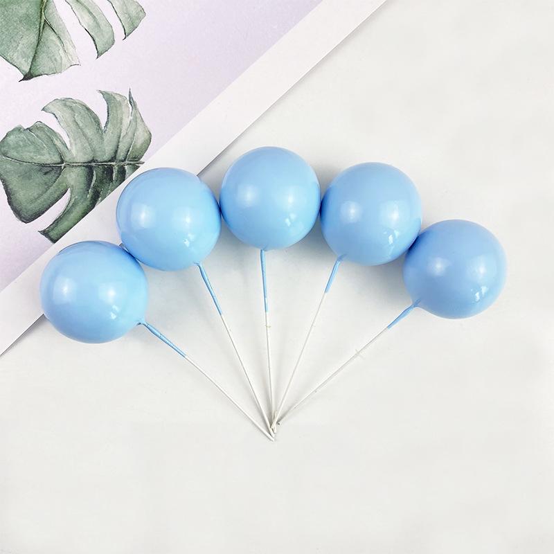 Sada zlatých kuličkových dekorací na dort - 10 kusů: Pěnová koule Narozeninová pekařská zapichovátka a doplňky na dezertní stůl