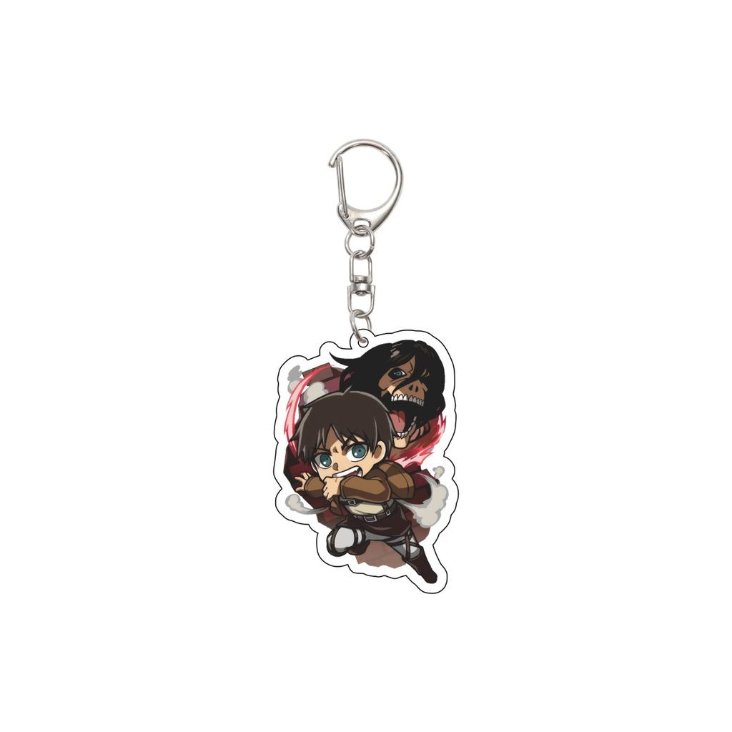 55MM Anime Attack on Titan Keychain Eren Jaeger/Mikasa Ackerman/Armin Arlert Key Chain Acrylic Model Plate Christmas Gifts