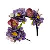 Fabric Flower Headband for Music Festival with Butterfly Decors Music Festival Accessory Hairhoop Wedding Bride Headwear