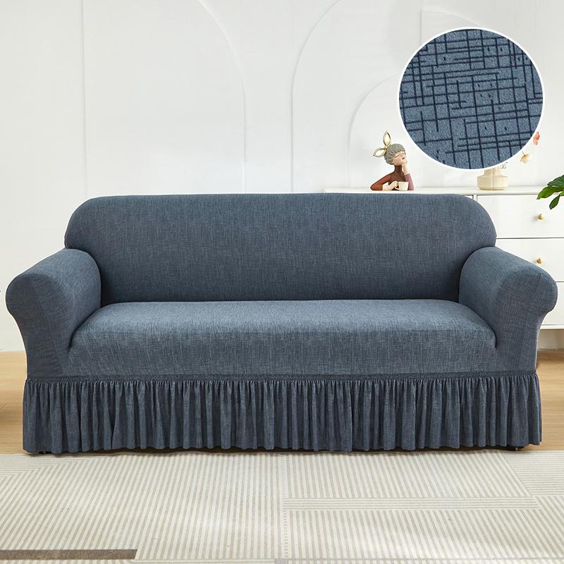 Printed Sofa Cover Stretch Couch Covers Patterned Slipcovers With Skirt Washable Spandex Furniture Protector For Living Room
