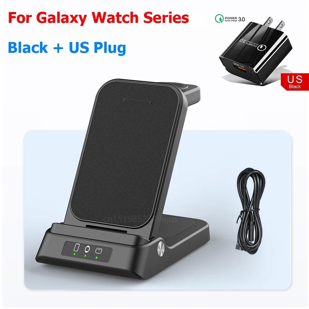 Kabelloses Ladegerät für Samsung, 3-in-1-Schnellladestation für Samsung Galaxy S24/23/22/21, für Galaxy Watch 6/5/4/3 und Active 2