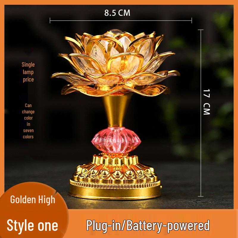 2025 Lotus Bodhisattva Buddha Offering LED Lamp: Colorful, Everlasting Household Decor