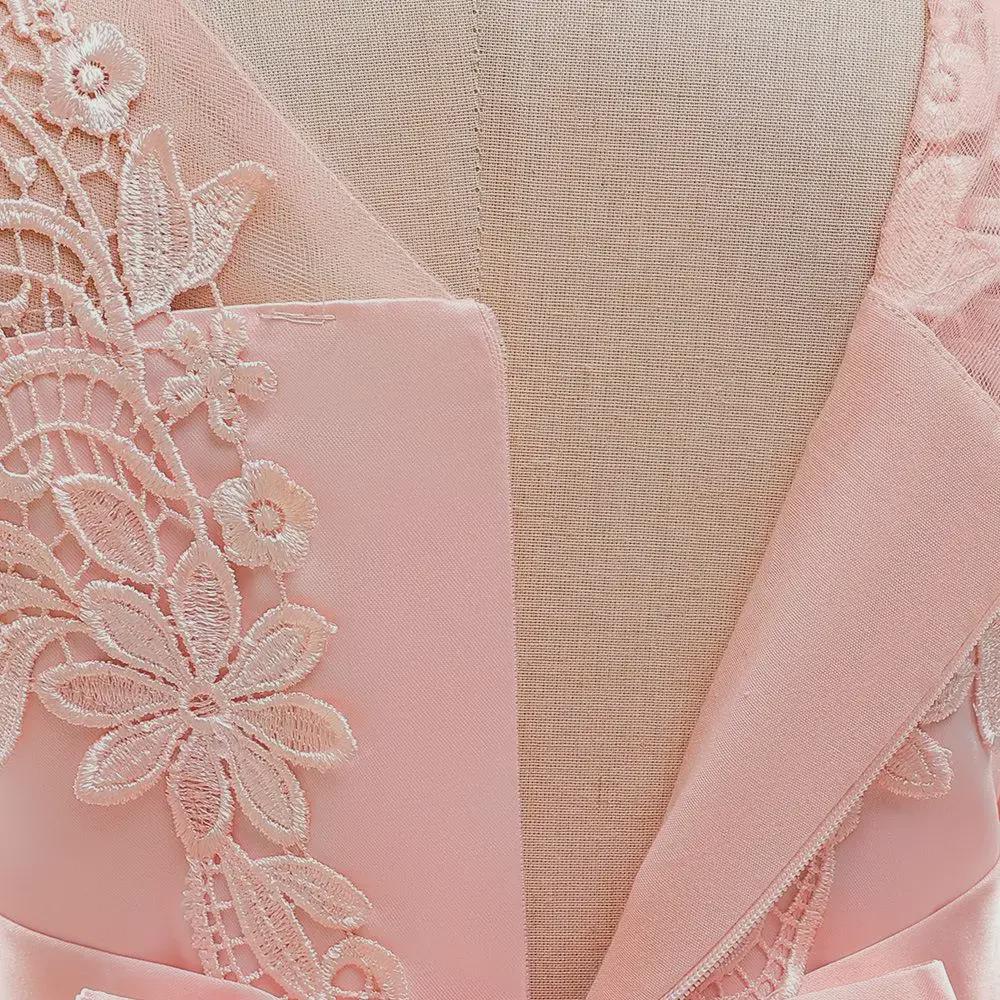 Girls' Embroidered Lace Flower Princess Dress