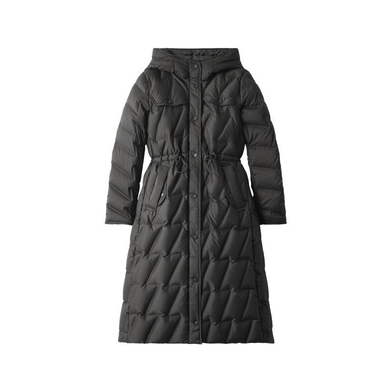 Korean version of the new fashionable thickened down jacket for women's medium and long models, over the knee, lengthened waist and thin warm jacket