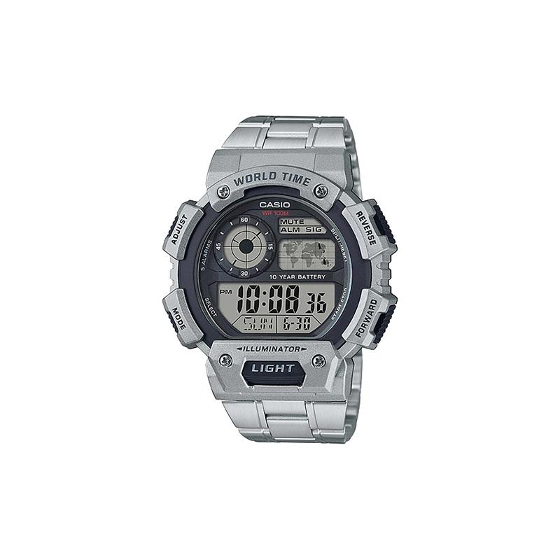 

Casio YOUTH Series-Disc Digital Display Retro Leisure LCD Display Quartz Movement Stainless Steel Strap Japanese and Korean Watch AE-1400WHD-1 серый