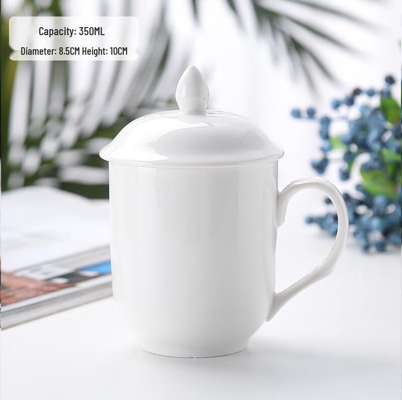 MOLUONA Pure White Ceramic Tea Cup Set (6-Pack)