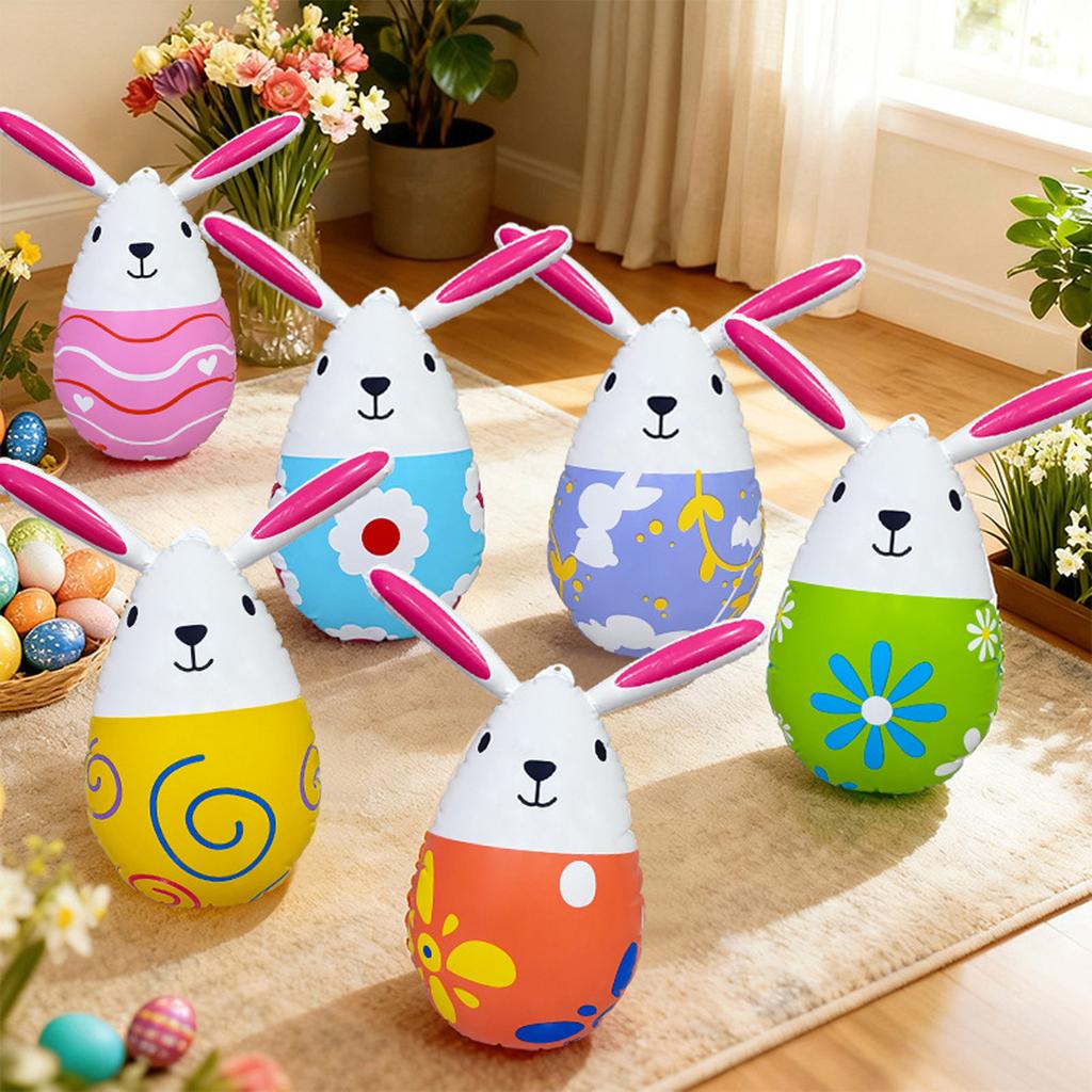 PVC Inflatable Easter Hare Festival Decoration for Garden Yard Tabletop Ceiling Easter Celebration Indoor and Outdoor