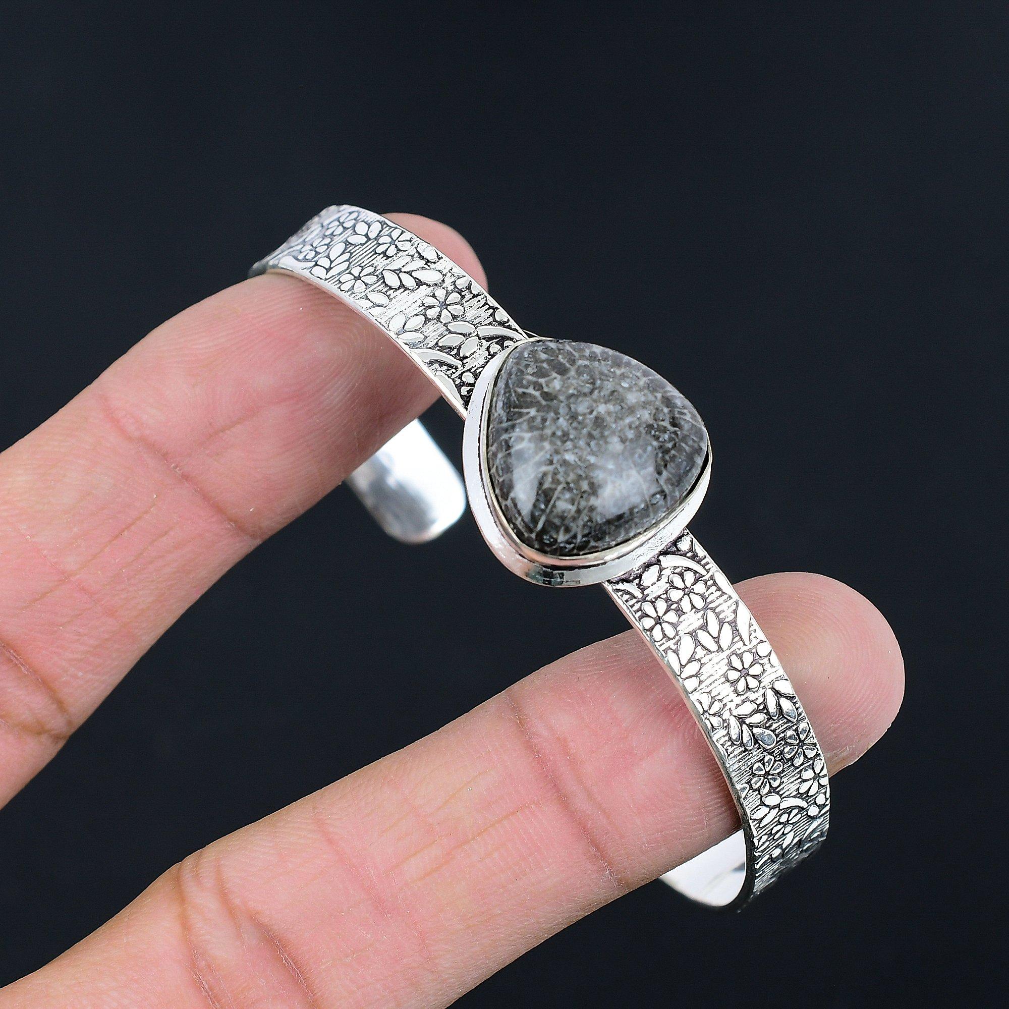 Сделка ко Дню дочерей Браслет с драгоценным камнем Коралловый скат Ювелирные изделия 925 пробы Adjustable