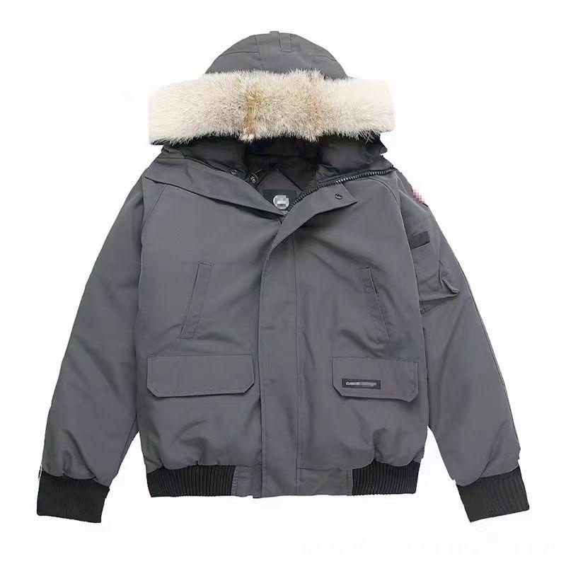 Winter Pure Canada Goose Down Bomber Jacket Putin Style Unisex White Duck Cold-Proof