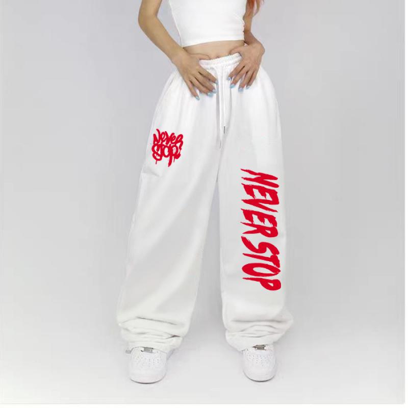 Drawstring Design Sweatpants Women Street Dance Hip-hop Sports Pants for Women Summer All-match Long Pants Woman