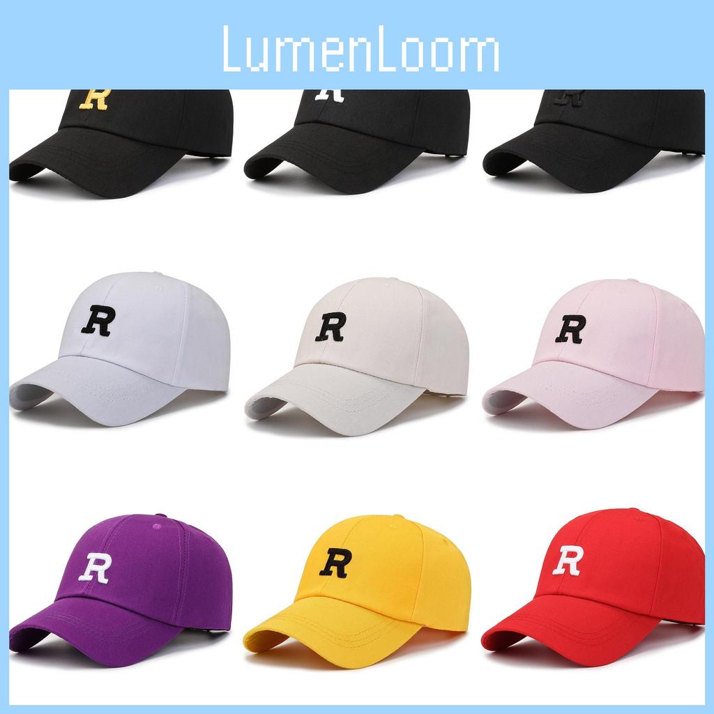 Embroidery R Letter Baseball Hat Adjustable Sun Protection Breathable Gifts