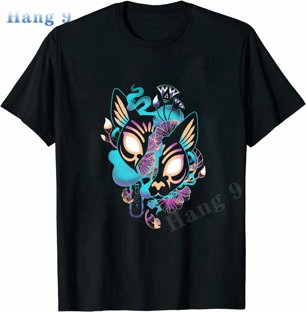 Bastet Mysteries Kawaii Pastel Cute Cat Goth Creepy T-Shirt Summer Creative Personalized Street Cotton Unisex Short Sleeve