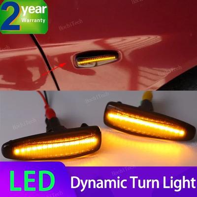 2pcs Amber Dynamic LED Fender Side Marker For Mitsubishi Lancer EVO X Outlander Sport Mirage 2014+ Turn Signal Light Marker Lamp