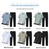 Men's Polo Short Sleeve & Long Pants Set: Summer Breathable, Elastic, Cool Touch Casual Sportswear.