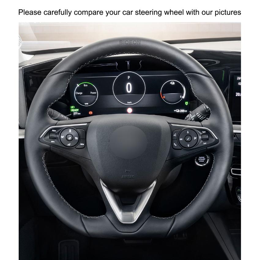 Czarna osłona kierownicy ze sztucznej skóry PU dla opla Astra K Corsa F Combo E Grandland X Insignia CT Mokka Vauxhall Holden