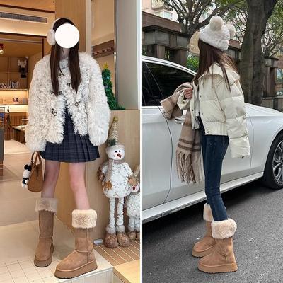 Thick-soled Snow Boots Women's 2024 Winter New Two-wear Boots Northeast Velvet Thickened High Cotton Boots