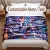 Music General Theme Soft Blanket Personalized Custom Name Text Print Warm Blanket Home Sofa Bedroom Decor