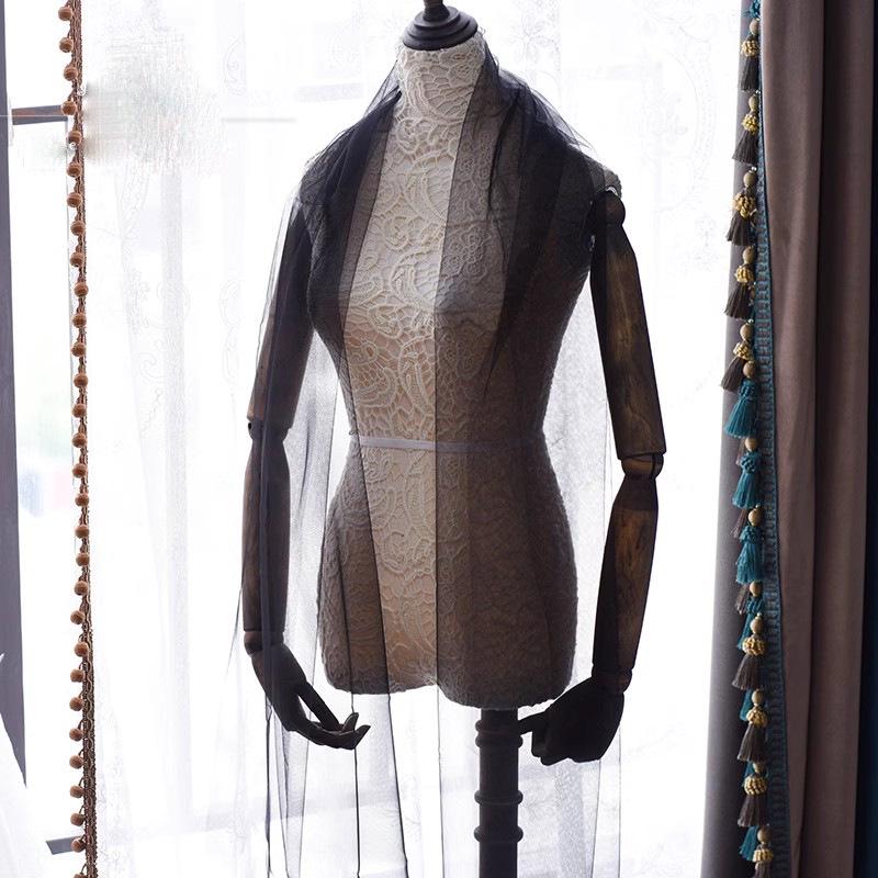 Silk Wedding Veil & Scarf Set for Bride Photoshoot