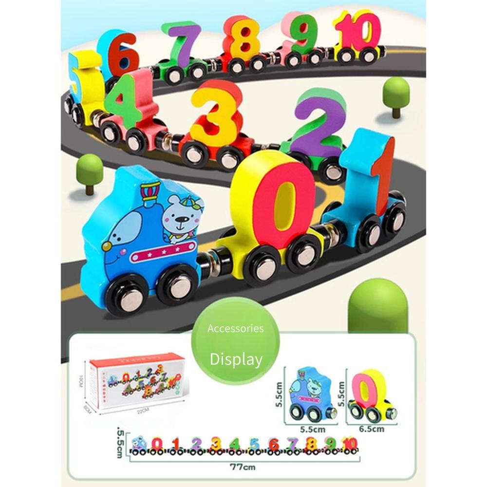 Magnetische Zahlenzug Spielzeug für Kinder, Pädagogische Magnetische Bausteine, Steckspielzeug für Kleinkinder Jungen Mädchen Alter 1-6
