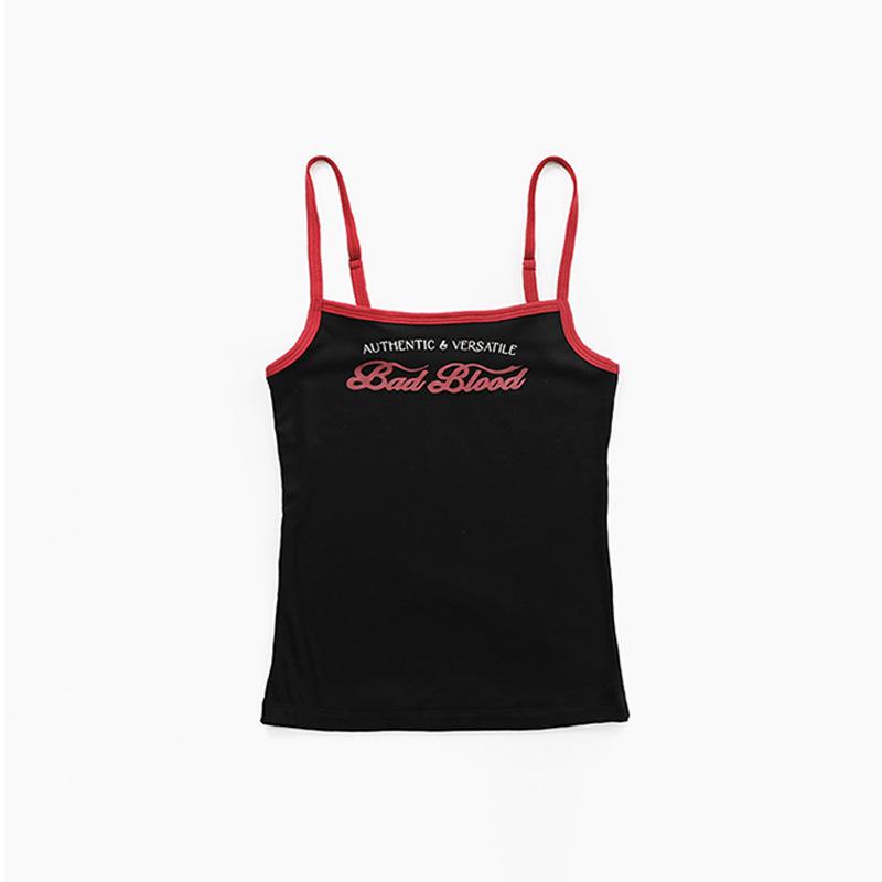 Korean Badblood BCAC Series: American Spicy Girl Sexy Camisole with Lettering - Niche Women s Top Small