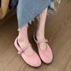 Fashion Shoes for Woman Flats Round Toe Casual Female  Candy Color Retro Mary Jane Shoes New Autumn Solid Flat Bottom Shallow Mouth Flat