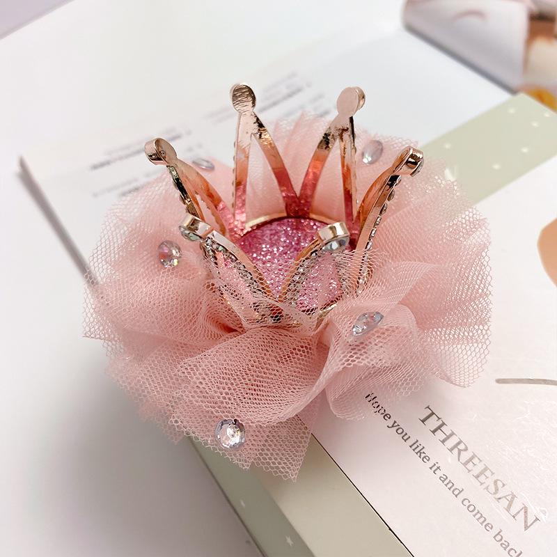 Korean Princess Hair Clip: Sparkling Rhinestone Non-Damaging Sequin Hair Accessory for Girls