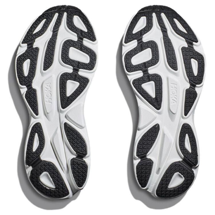 HOKA One One Bondi 8 Comfortable PU, Textile Slip Resistant Slip Resistant Low Top Running Shoes Men's White Black 1127953-WBLC