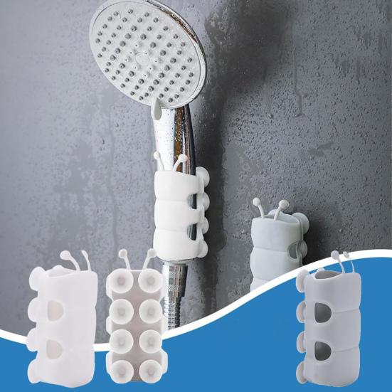 4Pcs Adjustable Shower Head Holders Simple Installation Universal Relocatable Bathroom Shower Head Suction Cup Holders