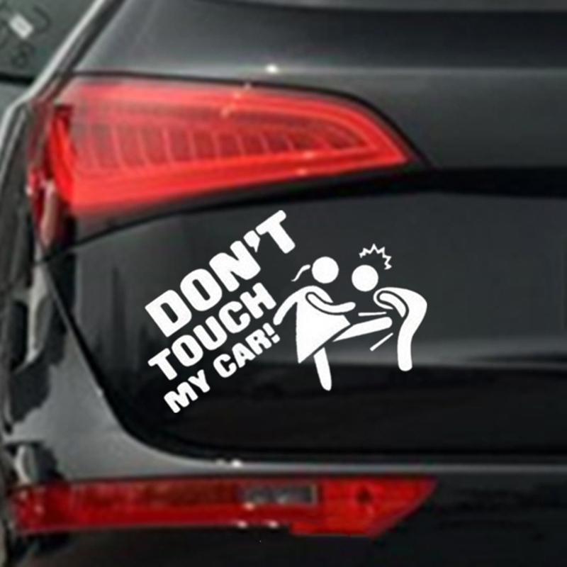 1pc Car Sticker Don't Touch My Car Creative Funny Reflective Car Decoration Stickers Car Window Accessories Car Body Decal