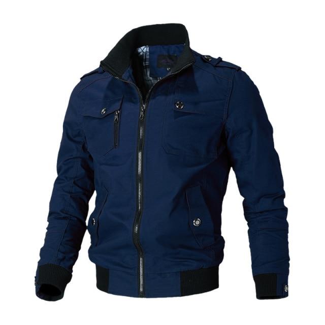 

Bomber Jacket Men Fashion Casual Windbreaker Jacket Coat Men 2026 Spring Autumn Outwear Stand Slim Military Jacket Mens M