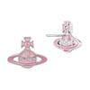 VIVIENNE WESTWOOD Concetta Saturn Shaped Brass Pink Glazed Earrings Women Earrings Silver 6201035U-02P524
