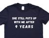 Funny 9th Anniversary T-Shirt: Husband Gift, Soft Cotton Blend