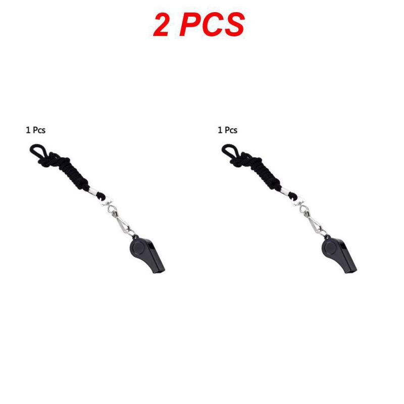 1/2/4PCS Professional Whistle Black ABS Outdoor Sports Camping Hiking Referee Game Training  Survival Whistle  With Lanyard