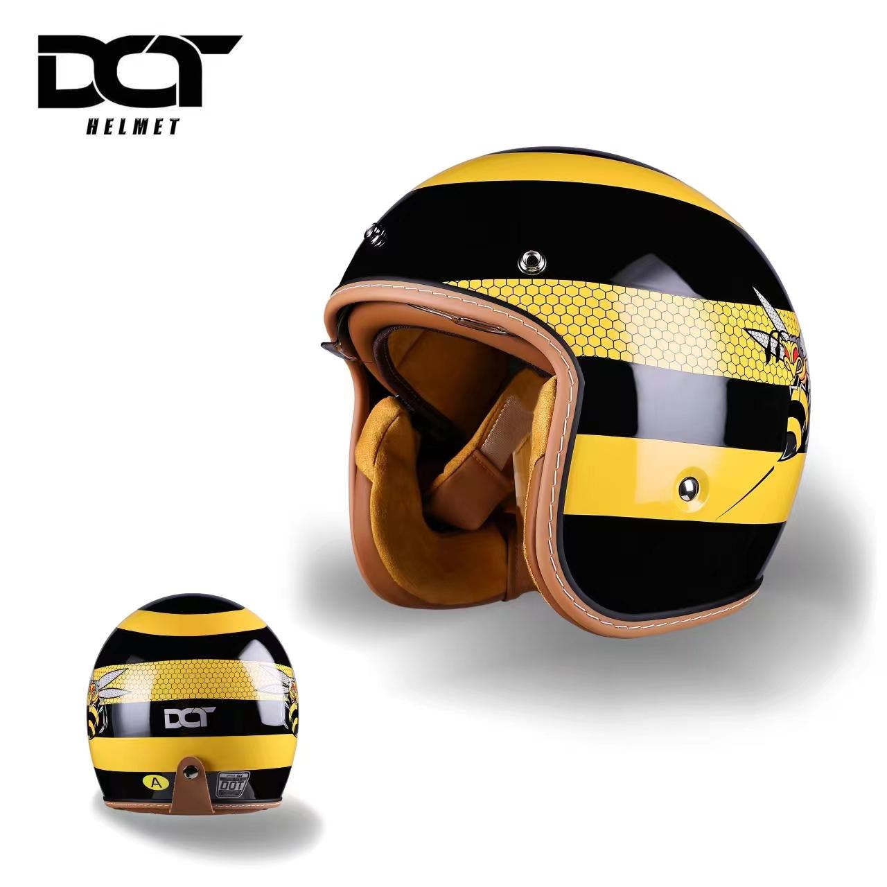 

Retro 3/4 motorcycle helmet For Harley Cruiser semi-open motorcycle accessories motorcycle helmet retro helmet in winter L