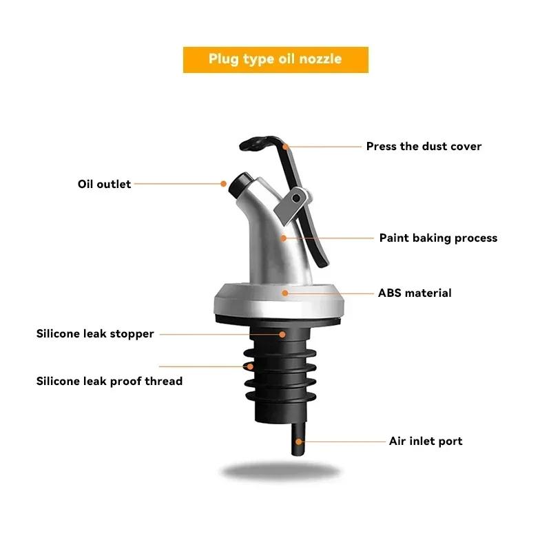 1/3Pcs Oil Bottle Stopper Cap Dispenser Sprayer Lock Wine Pourer Sauce Nozzle Liquor Leak-Proof Plug Bottle Stopper Kitchen Tool