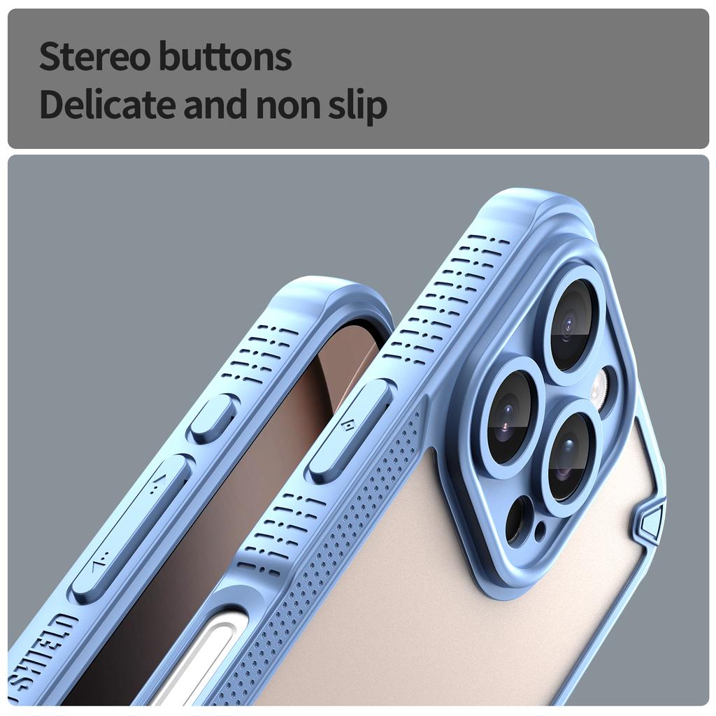 Seria Armor Etui na iPhone 16 Pro PC+TPU Półprzezroczyste Matowe Wykończenie Ochronne Etui na Telefon