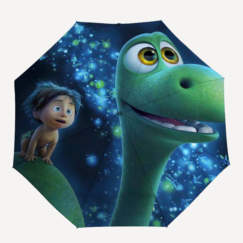 The Good Dinosaur Automatic Opening and Closing Umbrella - Small Umbrella Suitable for Various Occasions, Portable 3-Fold Small Umbrella for