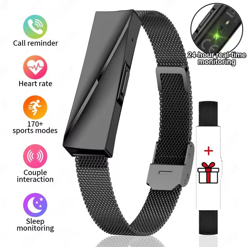Anruferinnerung Smartwatch Armband für Männer Frauen Sport Fitness Tracker Smart Armband Herzfrequenz Blutsauerstoffmonitor Schrittzähler