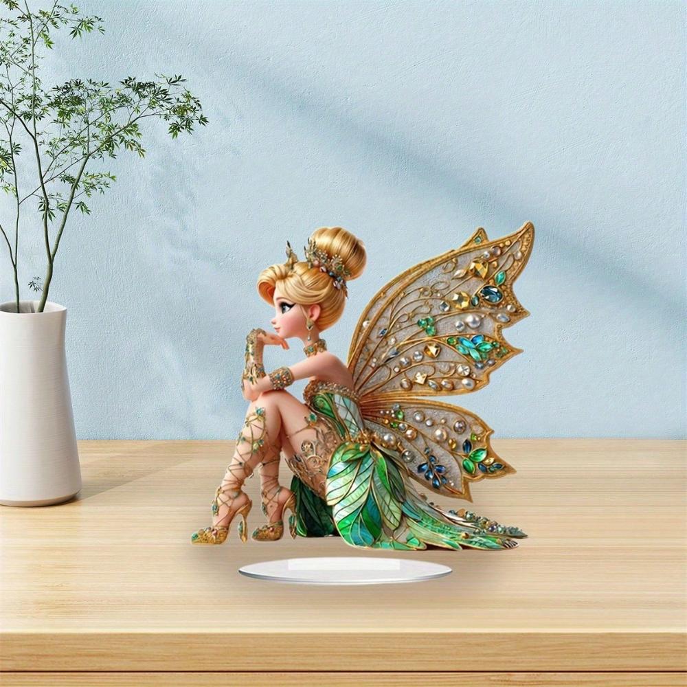 Butterfly Fairy Bohemian Style, 2D Flat Acrylic, Tabletop Decoration, Ornaments, Suitable for Living Room, Office, Christmas, Halloween