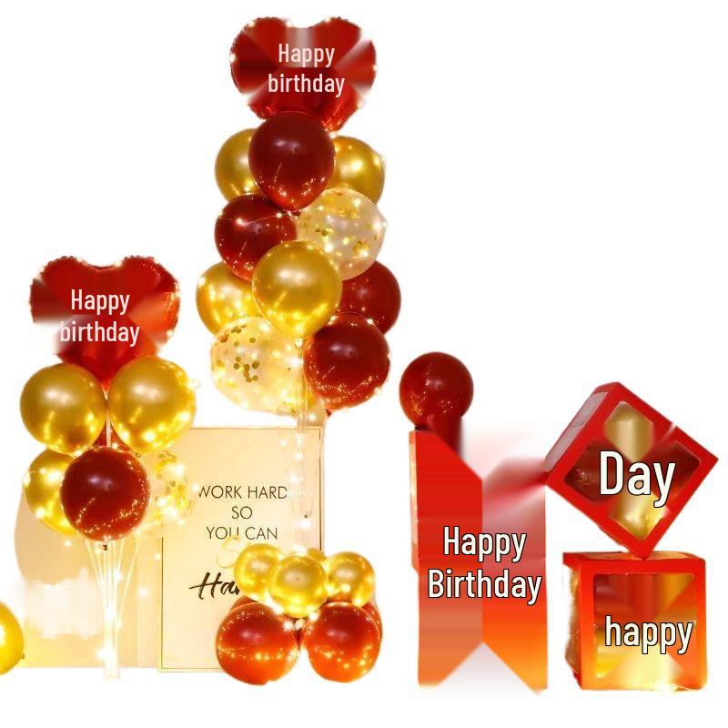 Luminous Happy Birthday Balloons for Adult & Baby Parties - Boys & Girls First Birthday Decoration