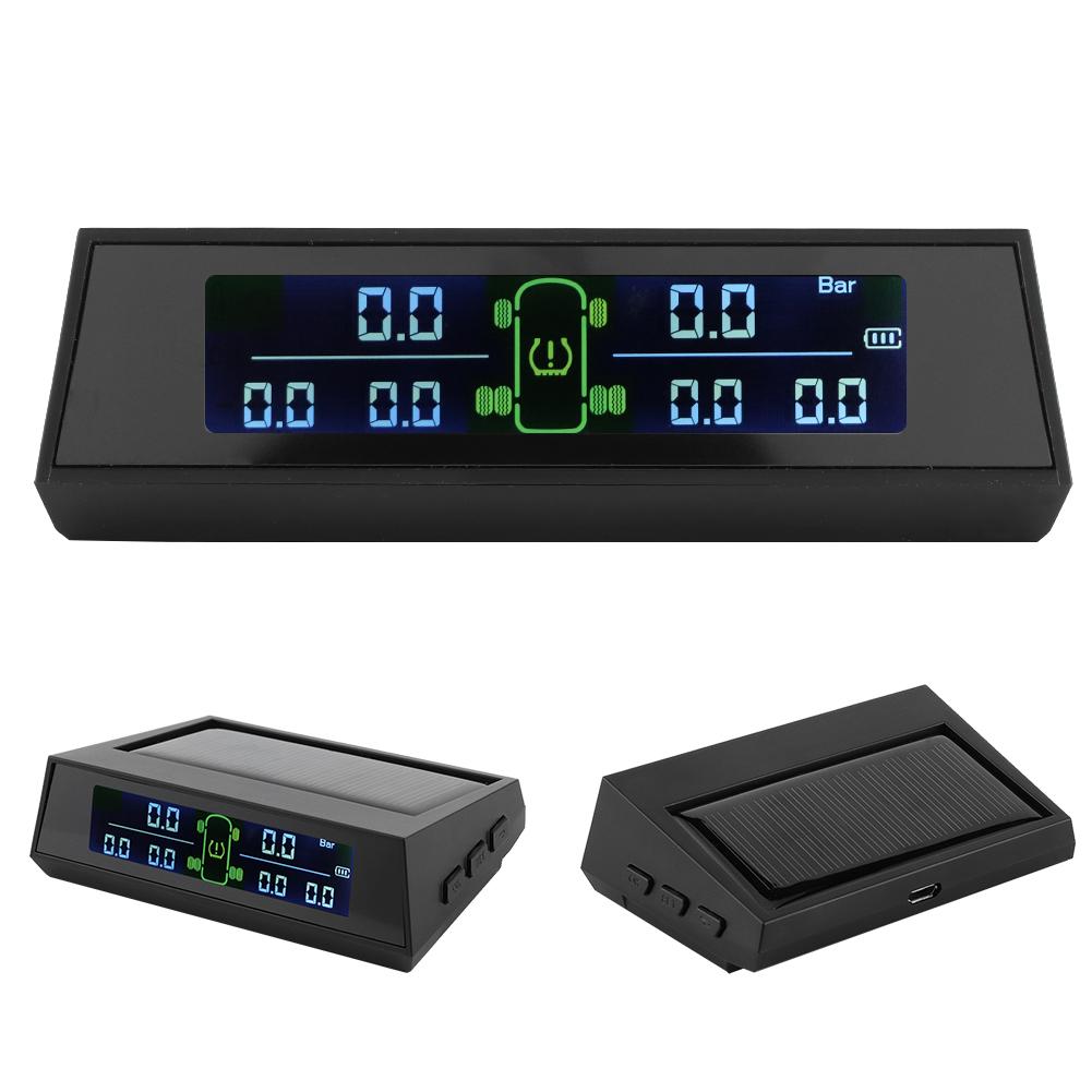 Tire Pressure Monitor System Solar Powered TPMS Detector with LCD 6 External Sensor for RV