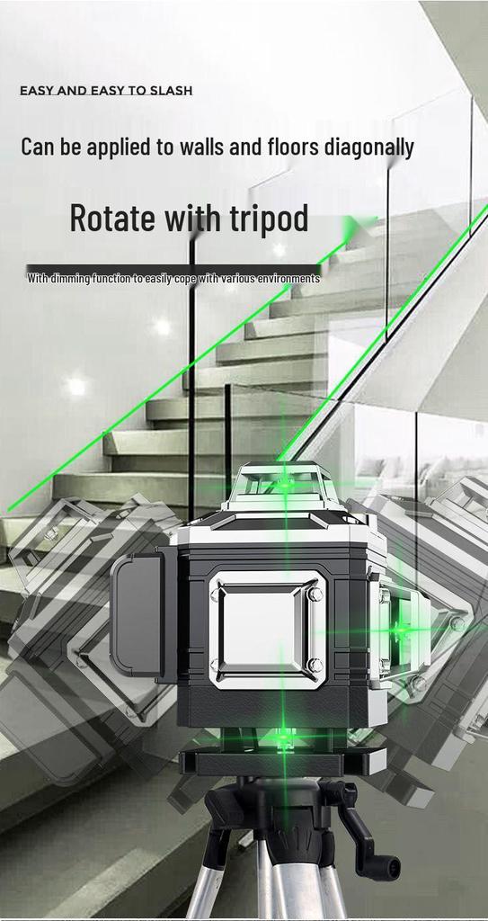 Germany Green Laser Level: 12-16 Lines, Infrared, Automatic, Wall & Floor-Mounted Instrument
