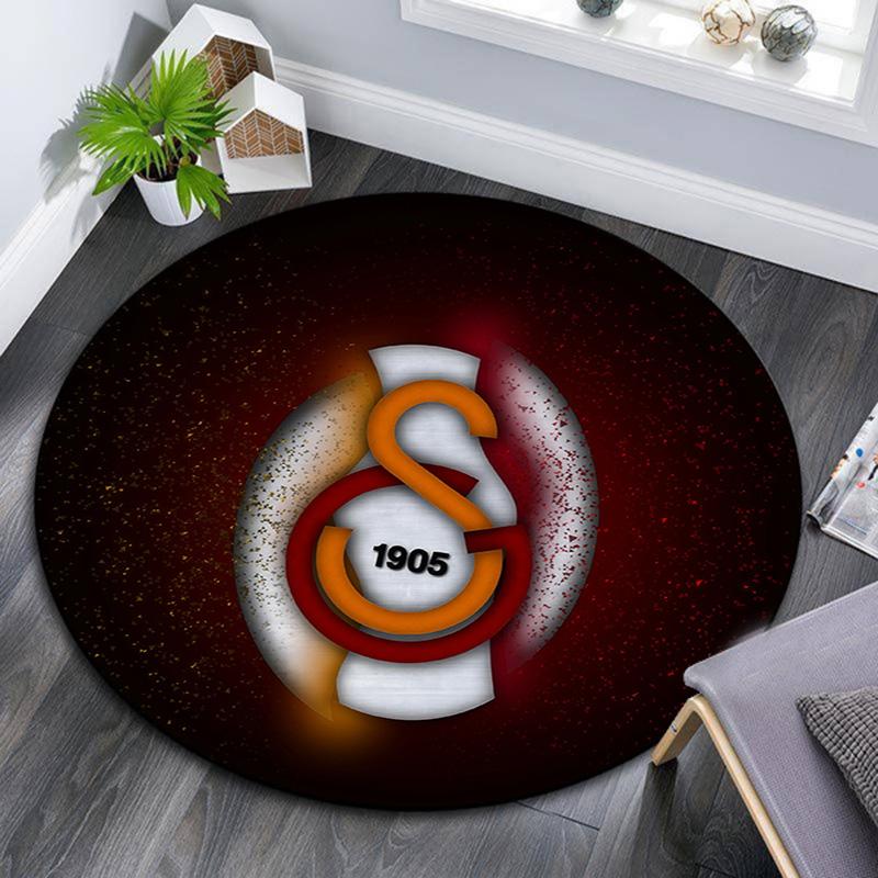 Galatasaray SK2 Round Area Rug,Carpet Rug for Living Room Bedroom Sofa Playroom Decor,Non-slip Floor Mat