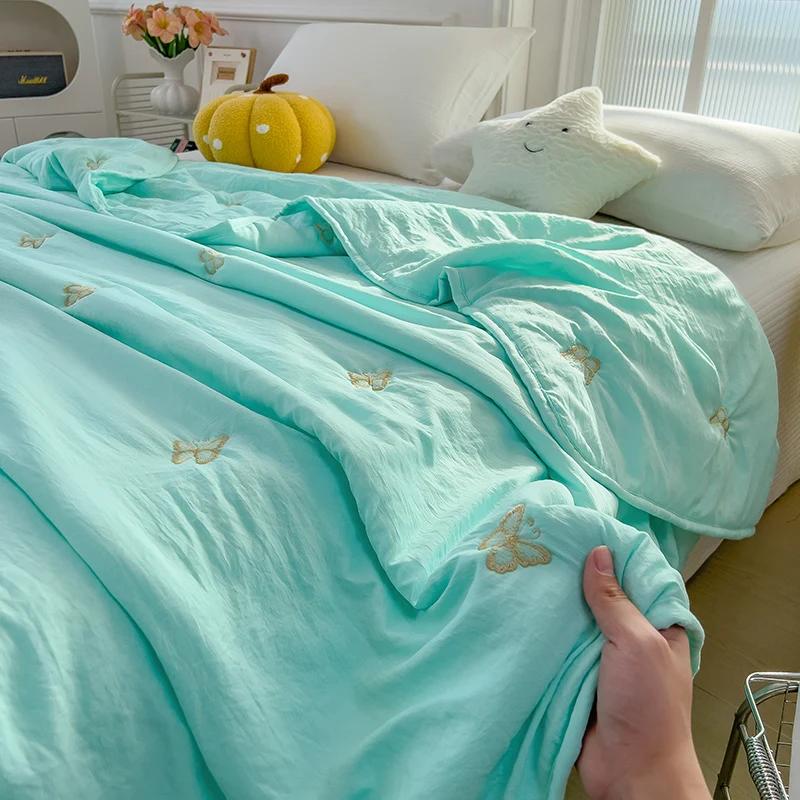 

Dopamine Summer Quilt - A-Class Washed Cotton Soybean, Embroidery Decor, Soft & Breathable (Durable Bedding) 150x200 only quilt