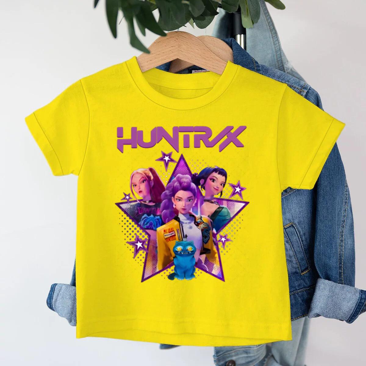 

K-Pop Мисливці на демонів Дитяча футболка Одяг для маленьких дівчаток Модні повсякденні топи 2025 Фільм Бавовняна футболка Подарунок для фанатів Дитячий одяг 140