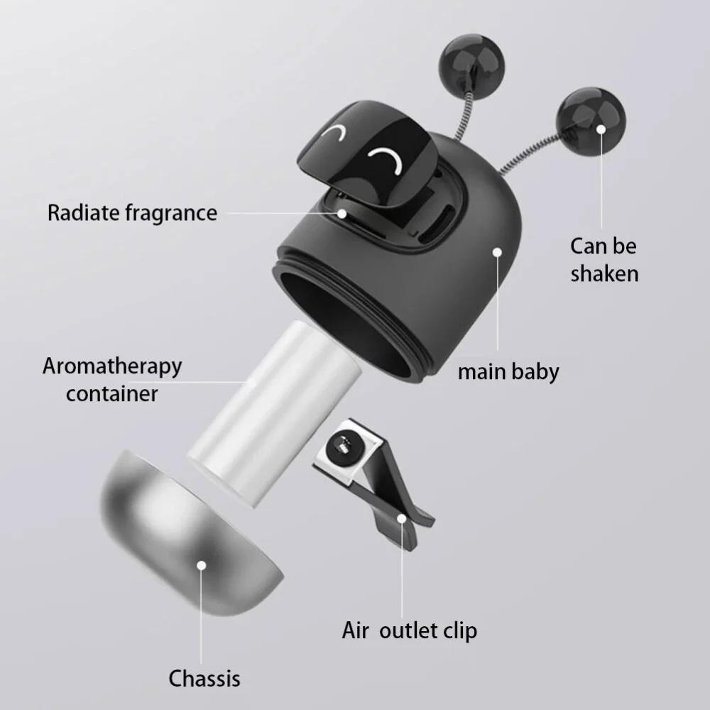 Cute Robot Car Air Outlet Fragrance Cartoon Swinging Air Purifier Interior Decoration - Swing Arm Design